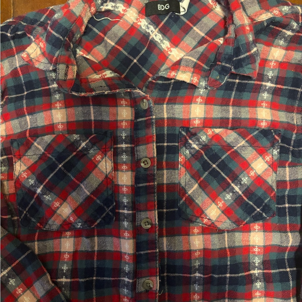 BDG Red and Blue Checkered Shirt